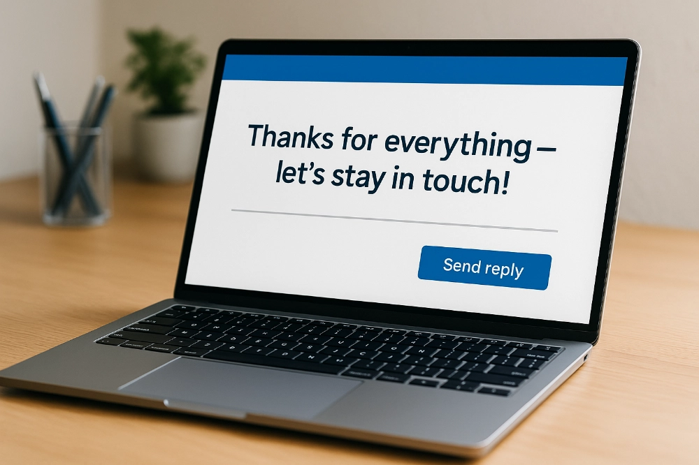 thanks for everything - let's stay in touch